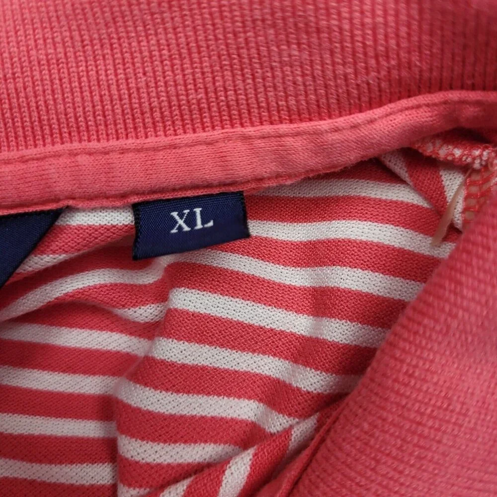 Ralph Lauren Polo Golf Short Sleeve Polo Shirt Men's Size XL Pink White Striped
